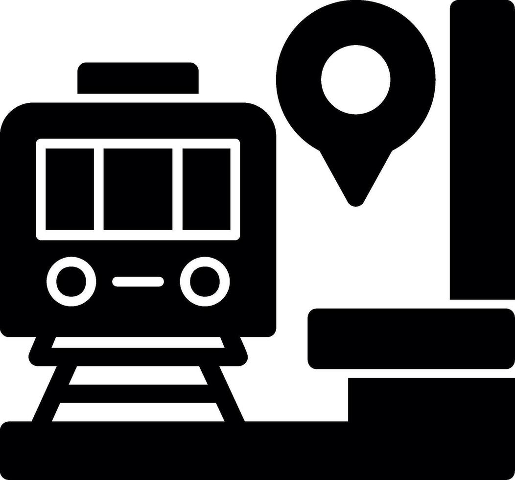 Train Station Glyph Icon vector