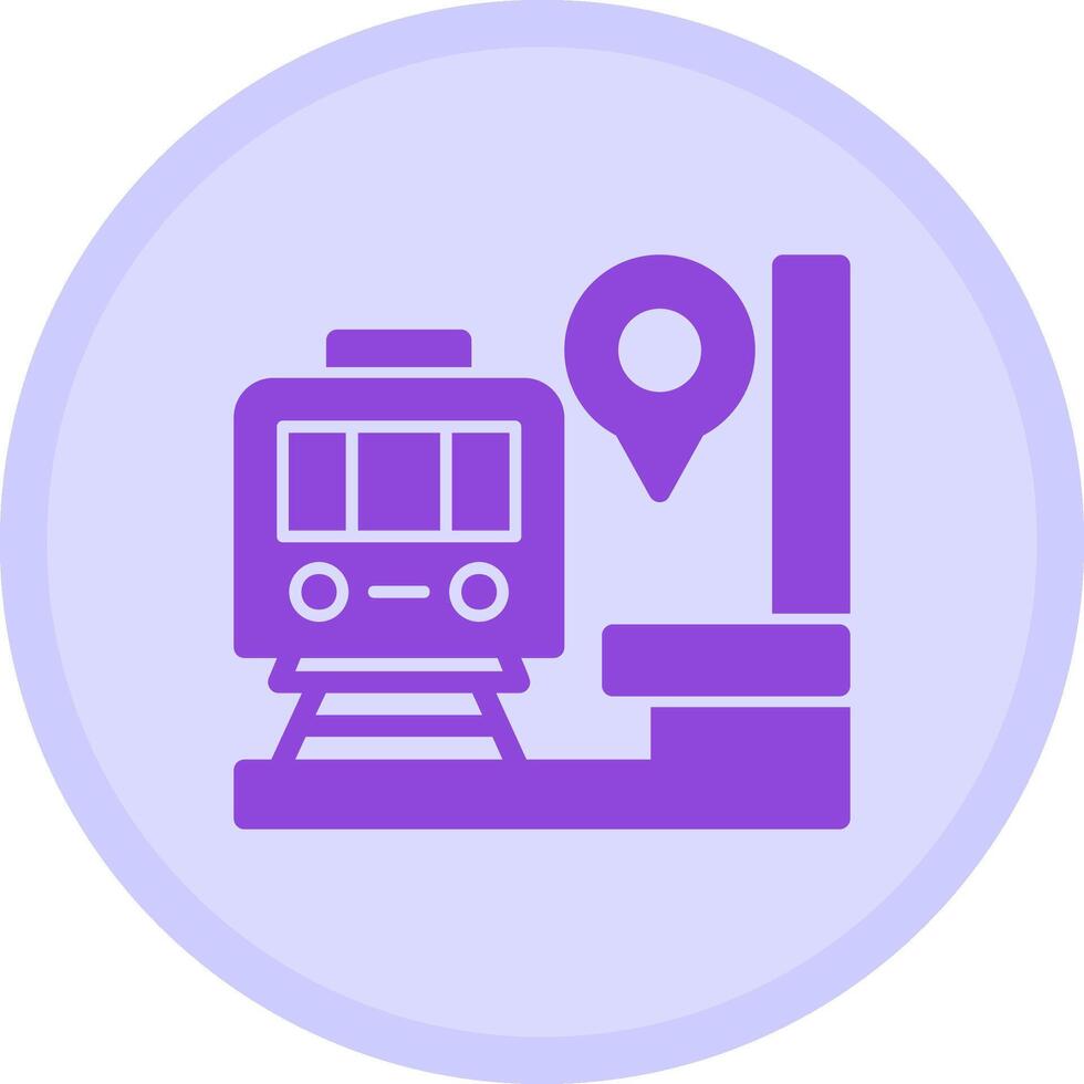 Train Station Multicolor Circle Icon vector