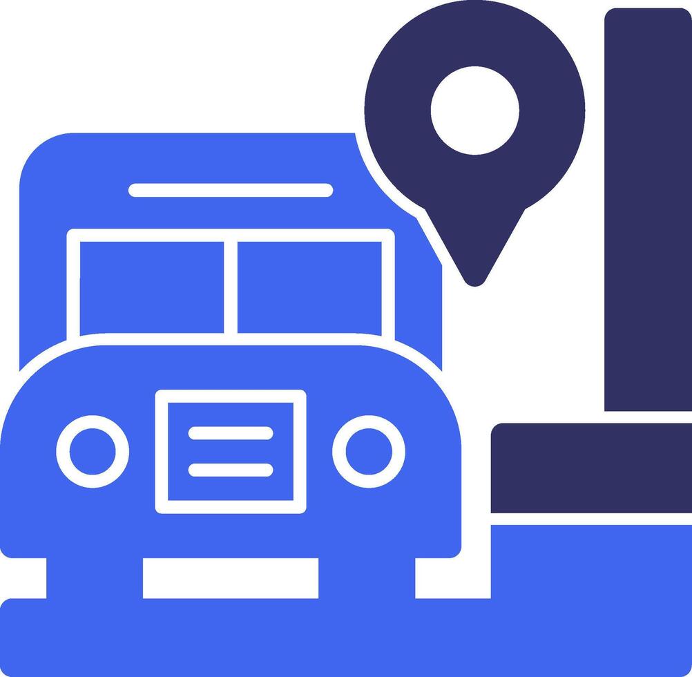 Bus Stop Solid Two Color Icon vector
