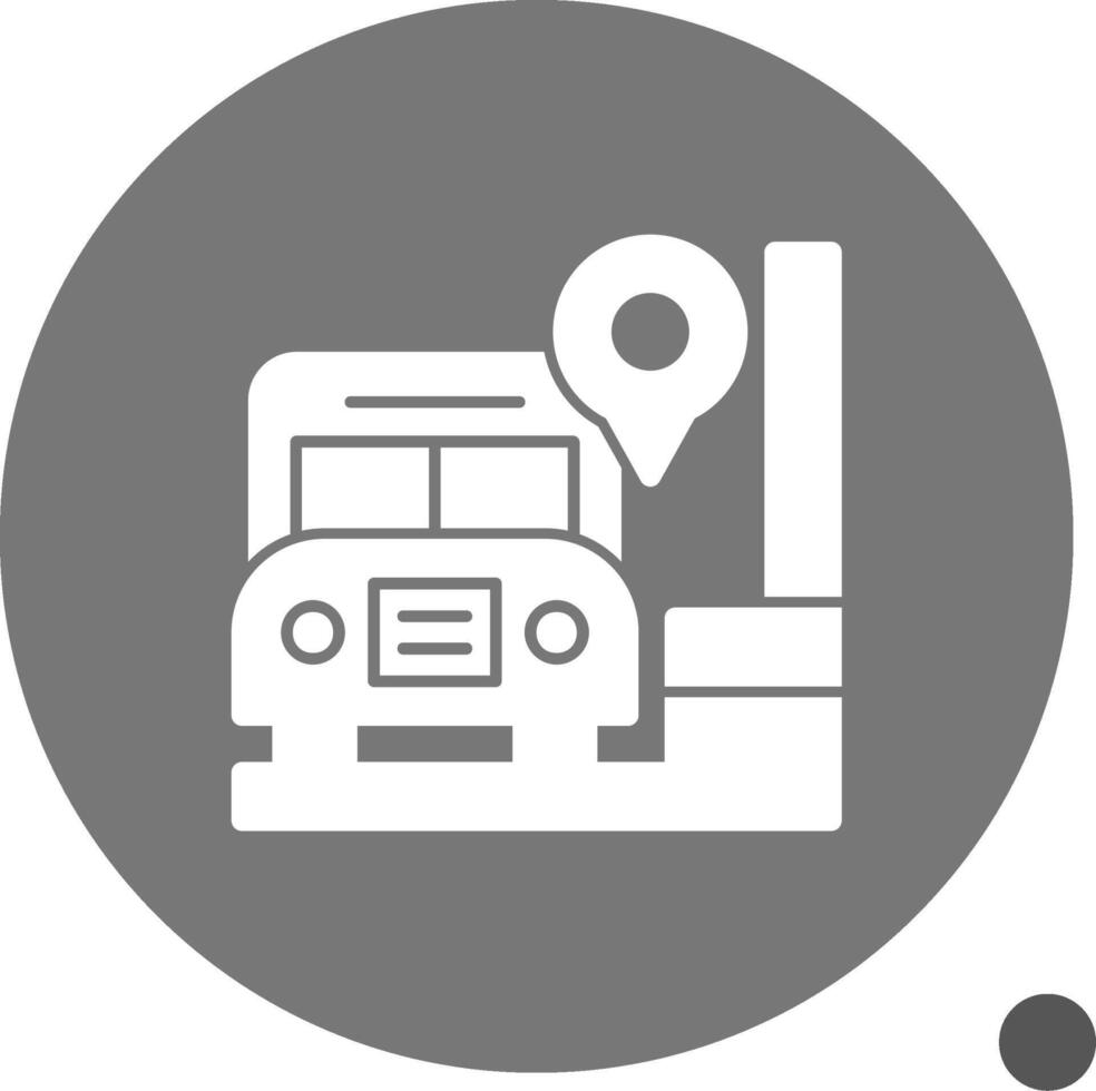 autobús detener glifo sombra icono vector