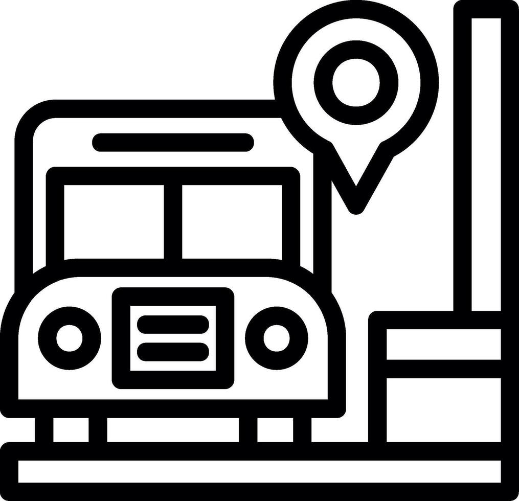 icono de línea de parada de autobús vector