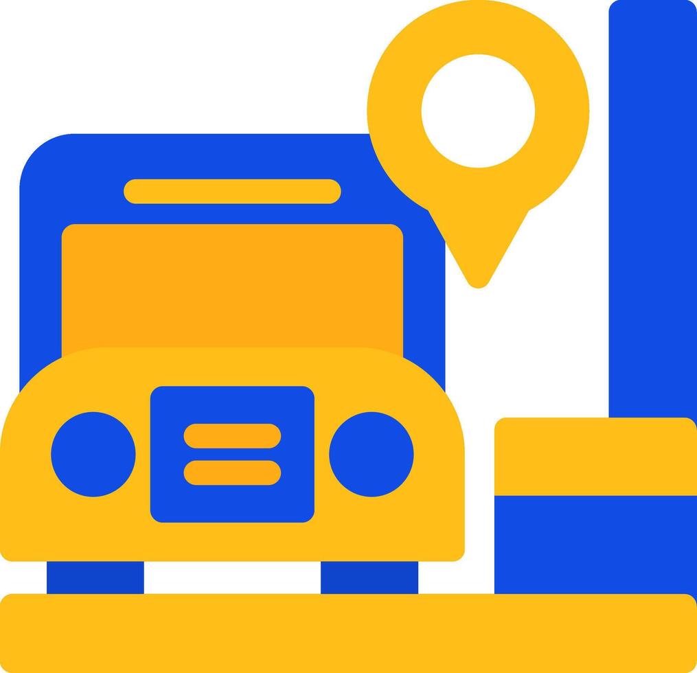 Bus Stop Flat Two Color Icon vector