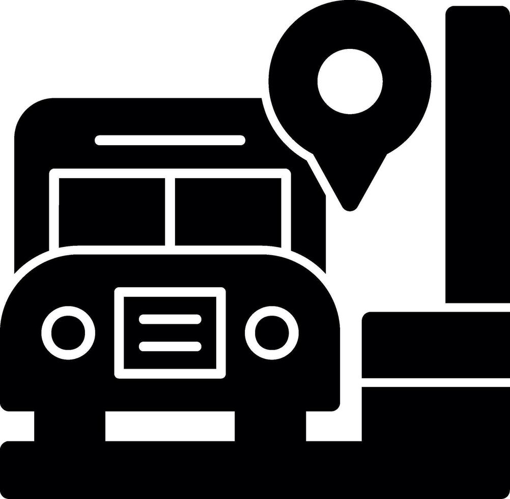 Bus Stop Glyph Icon vector