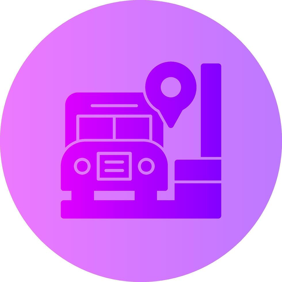 Bus Stop Gradient Circle Icon vector