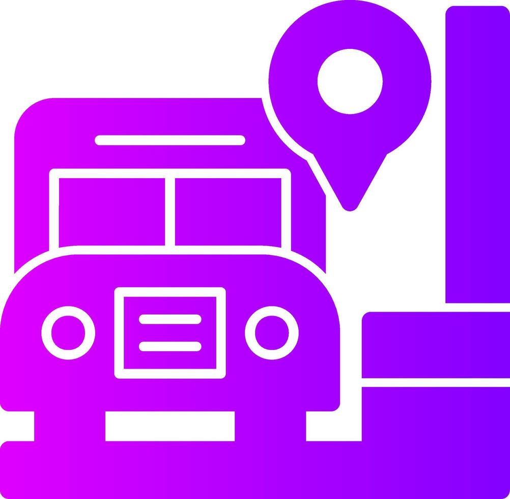 Bus Stop Solid Multi Gradient Icon vector