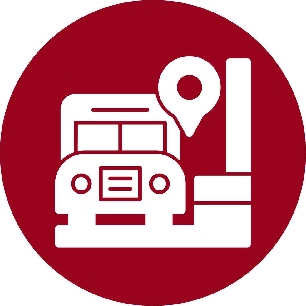 Bus Stop Glyph Circle Icon vector