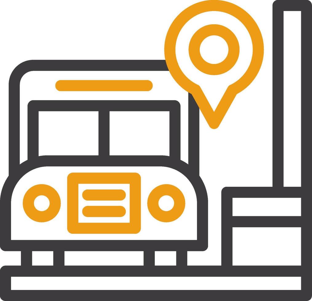 autobús detener línea circulo icono vector