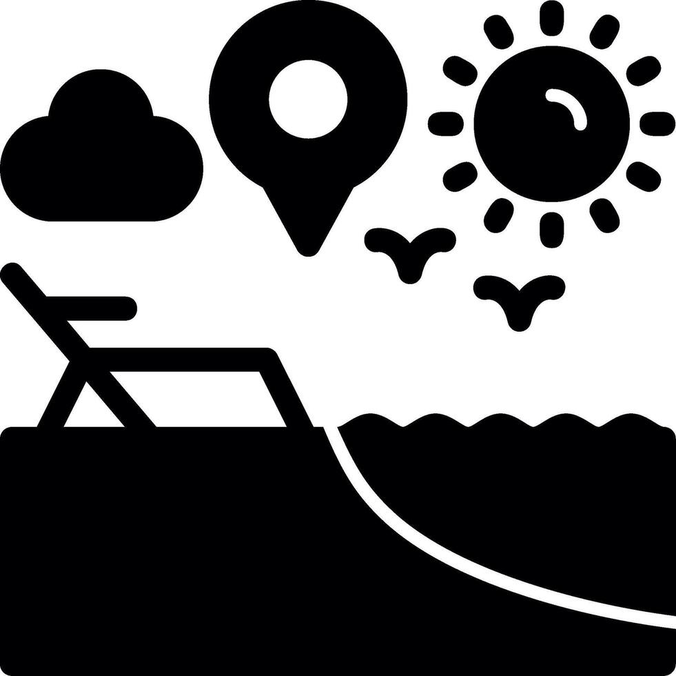 Beach Glyph Icon vector