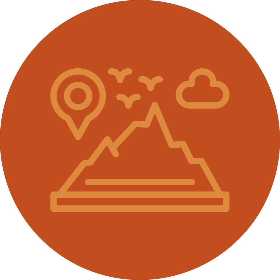 Mountain Line Multi color Icon vector