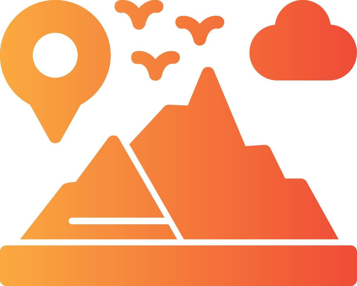 Mountain Solid Multi Gradient Icon vector