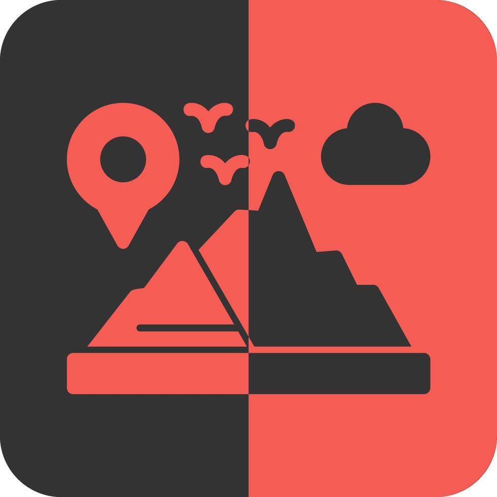 Mountain Red Inverse Icon vector