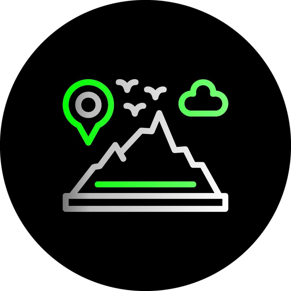 montaña doble degradado circulo icono vector