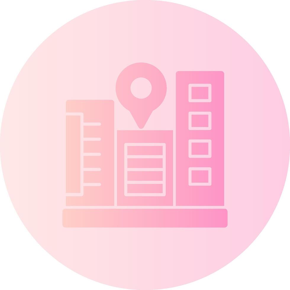 Cityscape Gradient Circle Icon vector