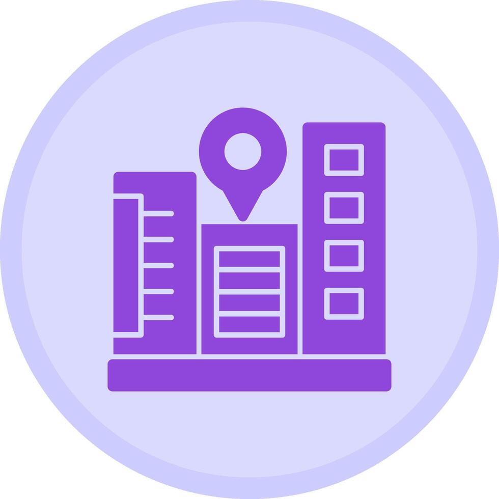 Cityscape Multicolor Circle Icon vector