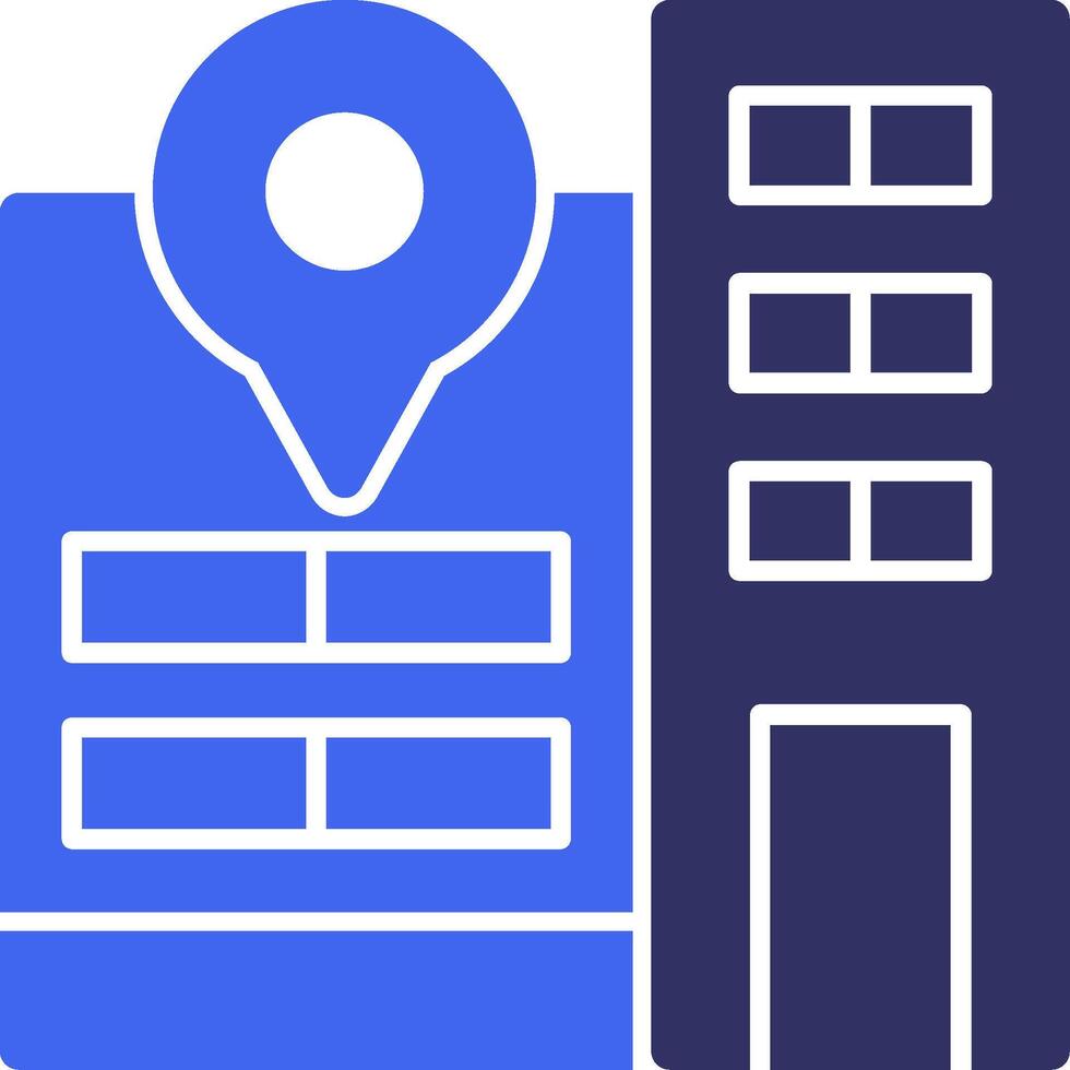 Hotel Solid Two Color Icon vector