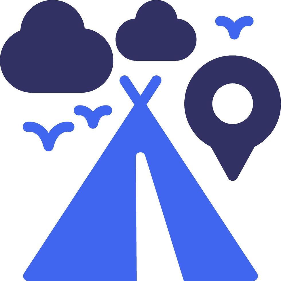 Campsite Solid Two Color Icon vector