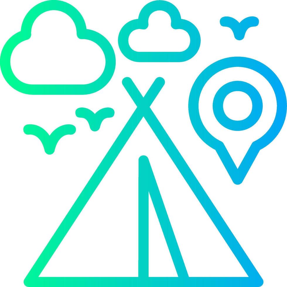 Campsite Linear Gradient Icon vector