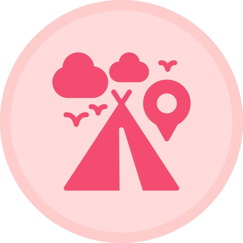 Campsite Multicolor Circle Icon vector