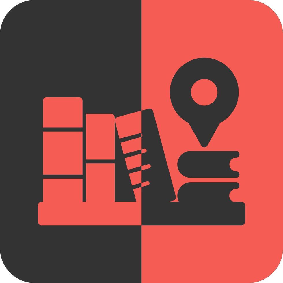 Library Red Inverse Icon vector