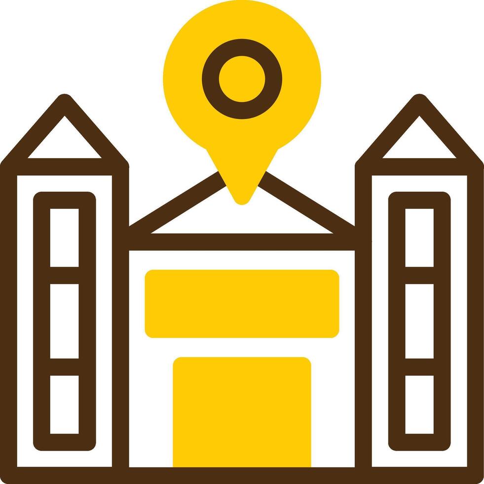 School Yellow Lieanr Circle Icon vector