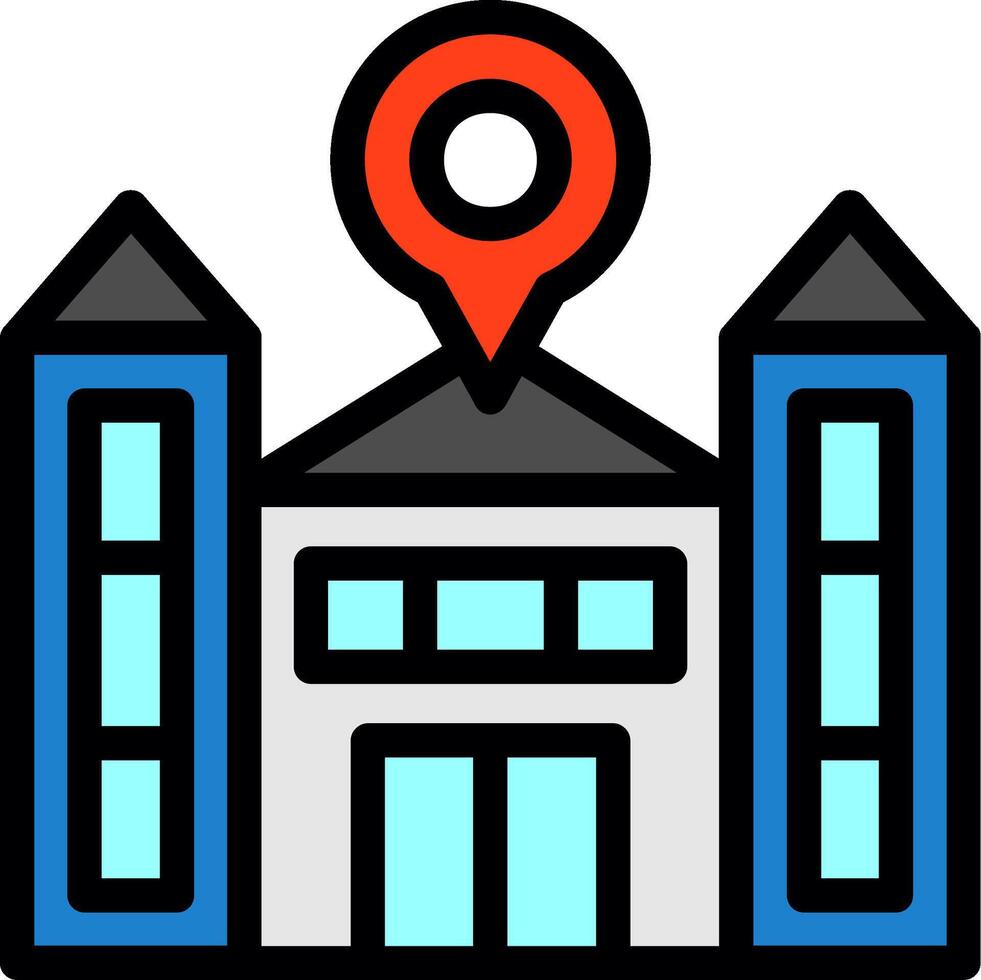 School Line Filled Icon vector