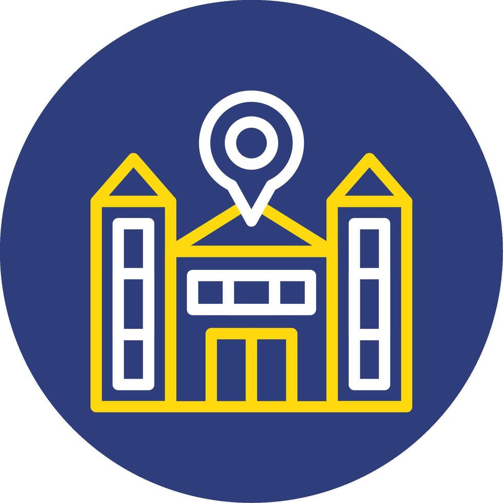 School Dual Line Circle Icon vector