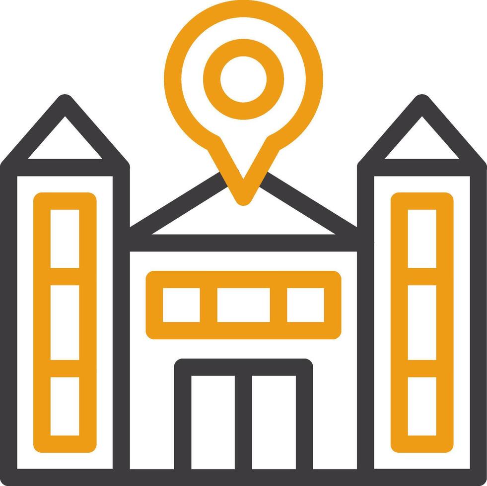 School Line Circle Icon vector