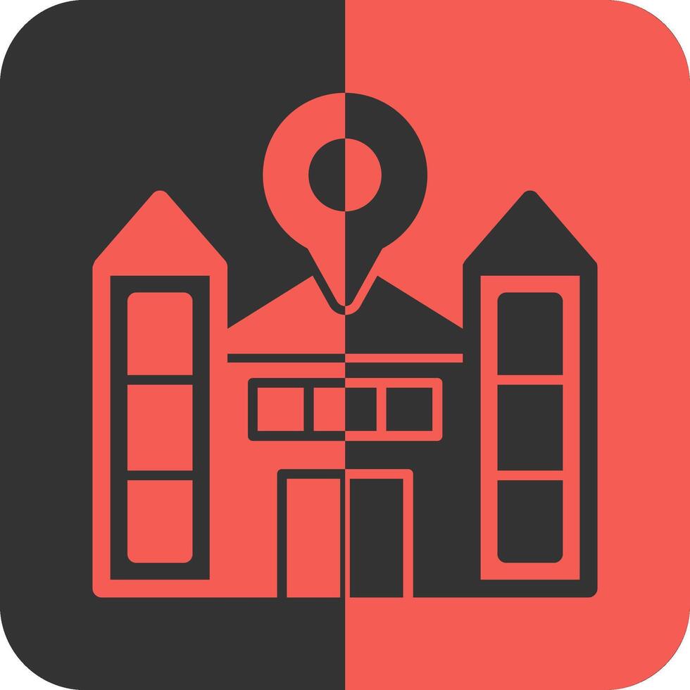 School Red Inverse Icon vector