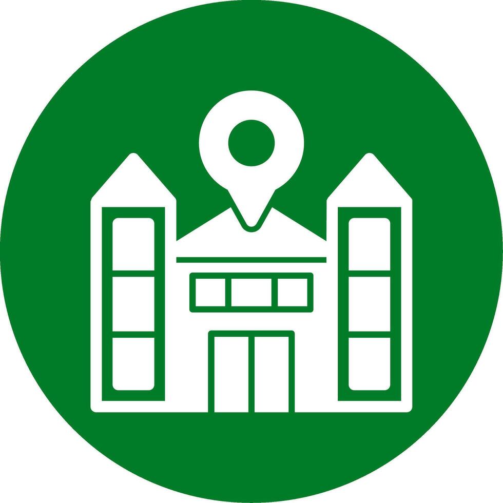 School Glyph Circle Icon vector