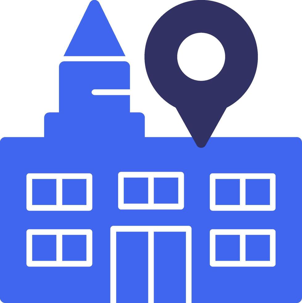 University Solid Two Color Icon vector