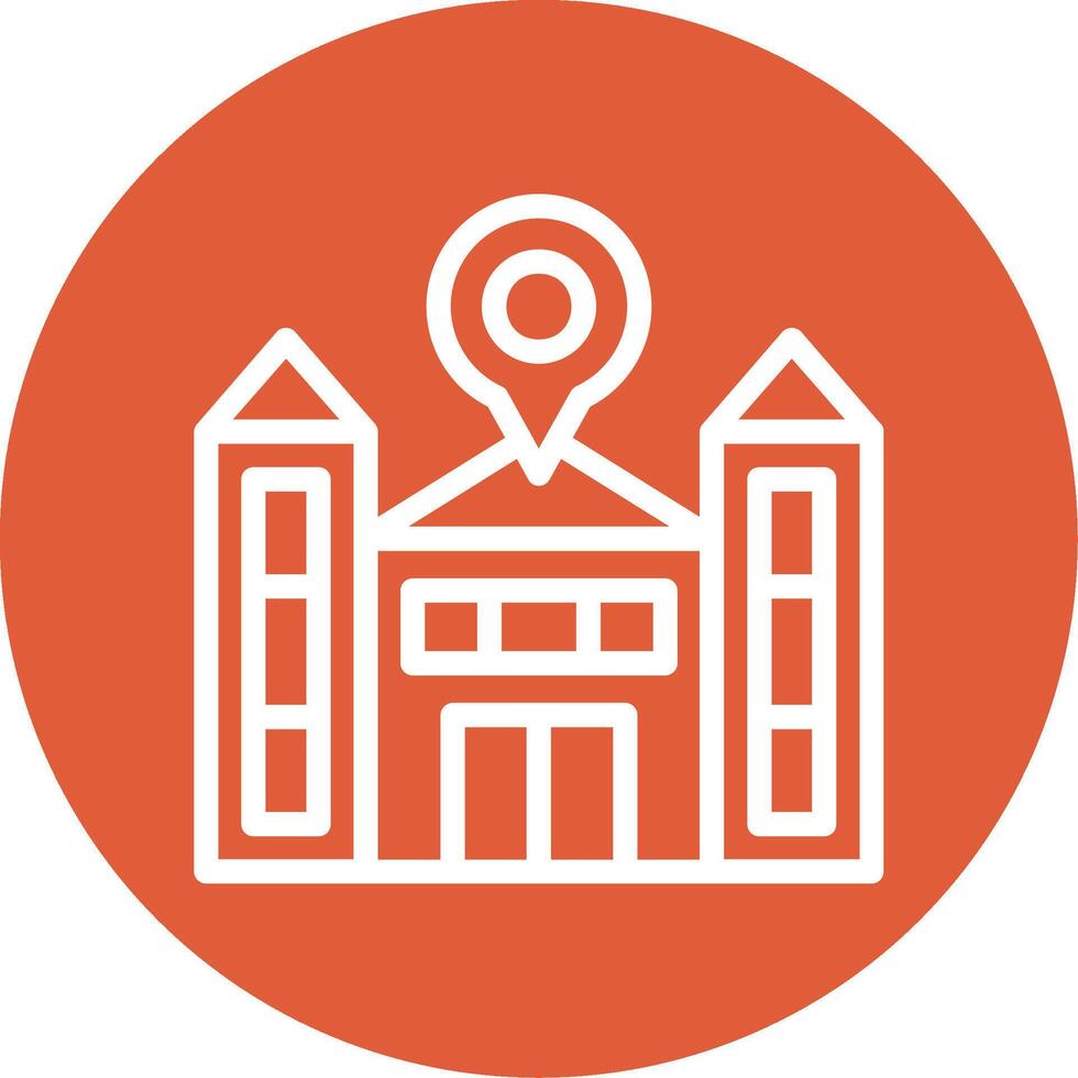 School Outline Circle Icon vector