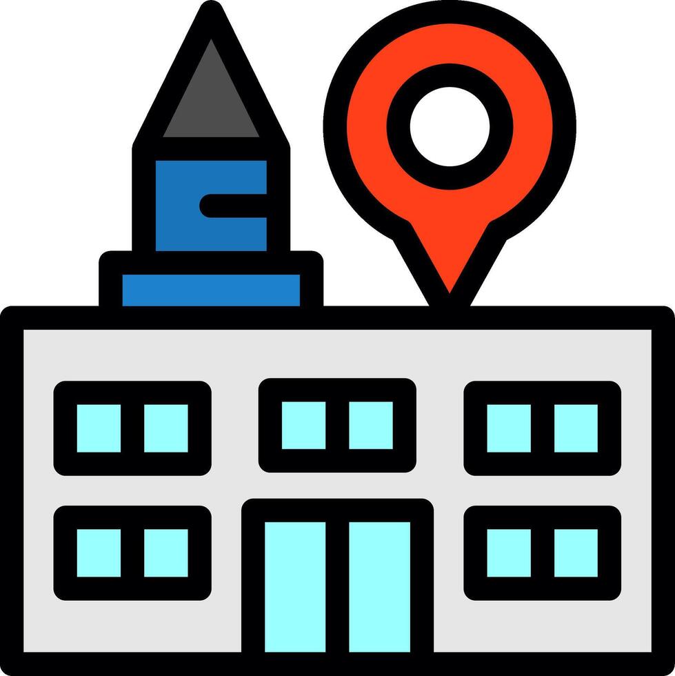 University Line Filled Icon vector