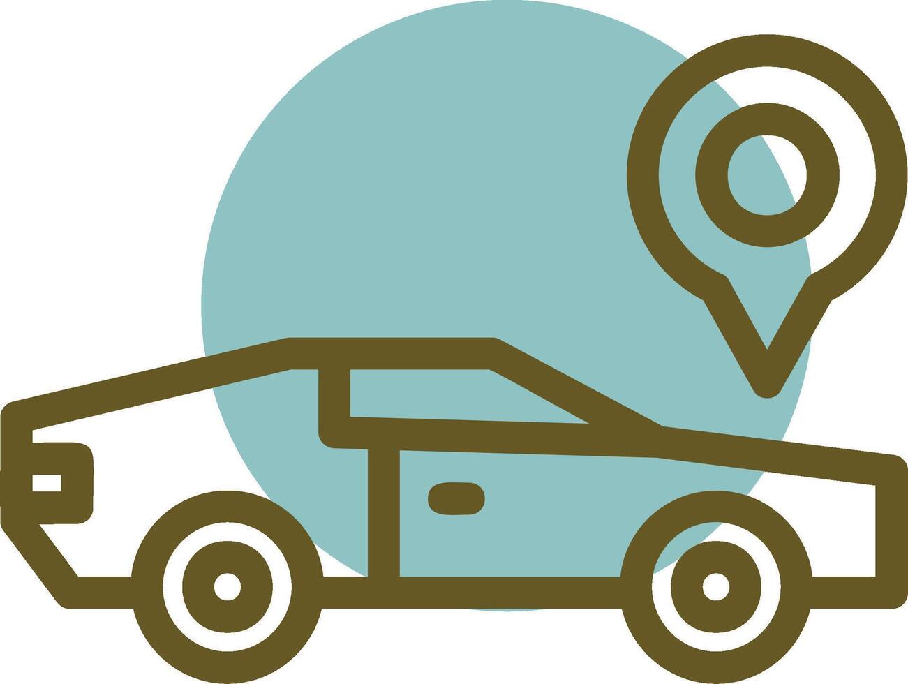 Car Linear Circle Icon vector