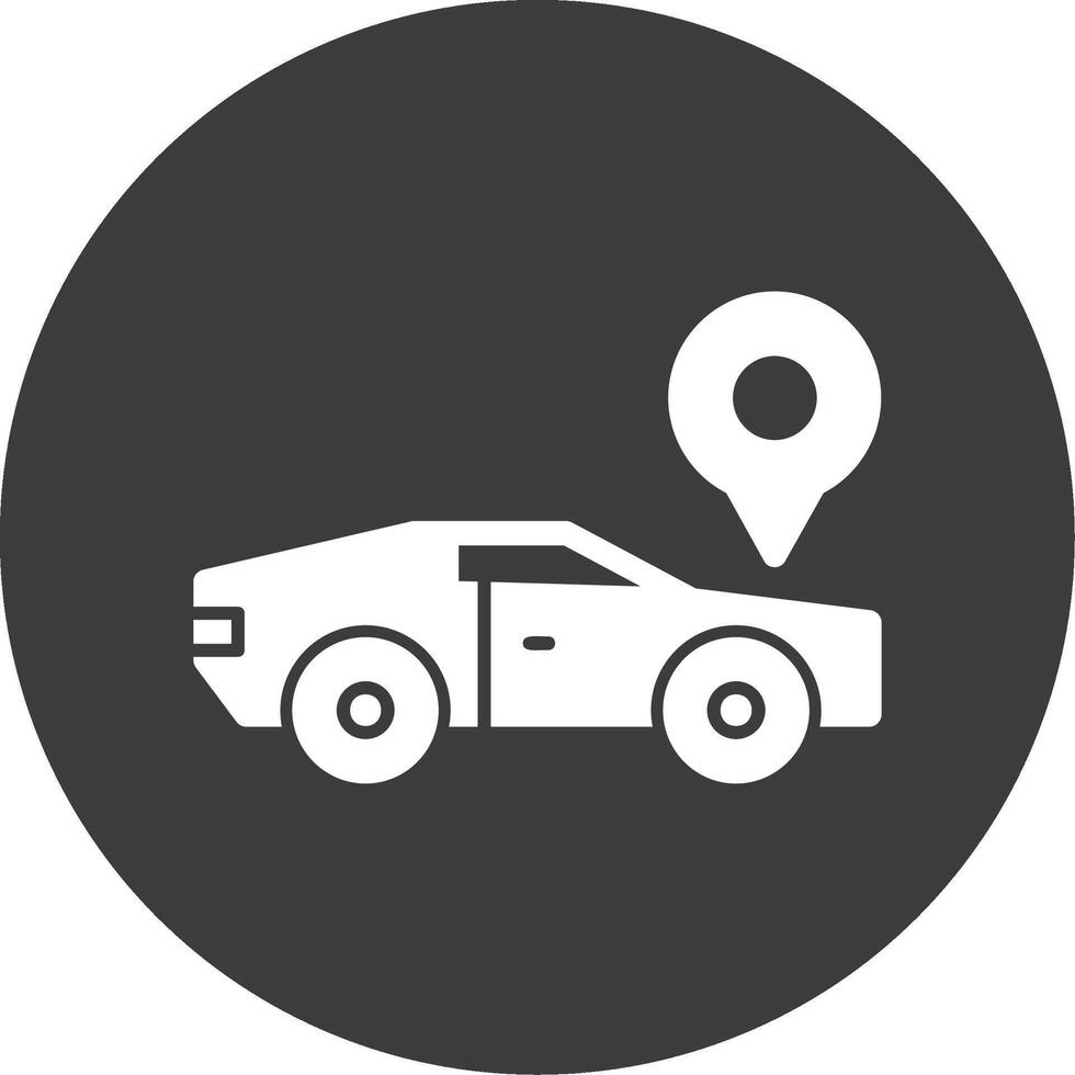 Car Glyph Circle Icon vector