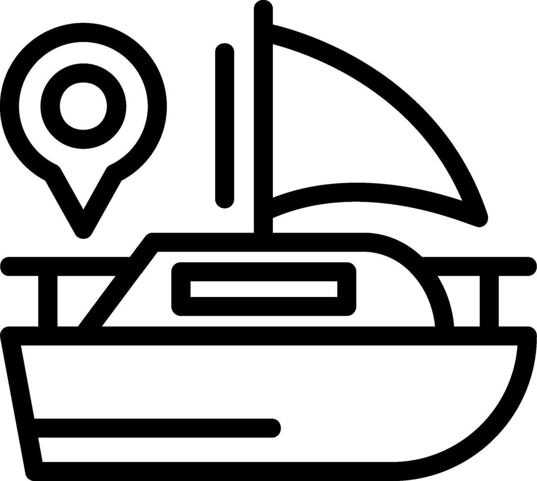 icono de línea de barco vector