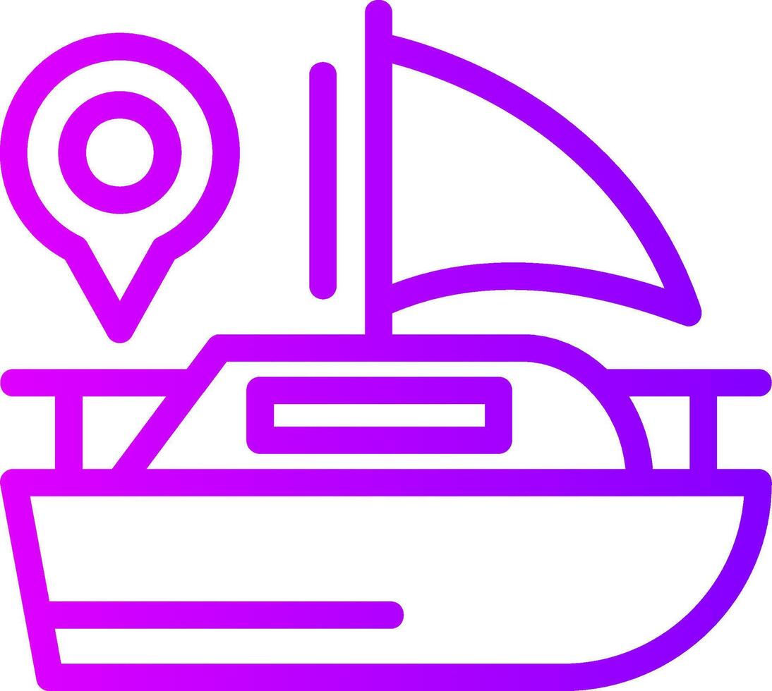 barco lineal degradado icono vector
