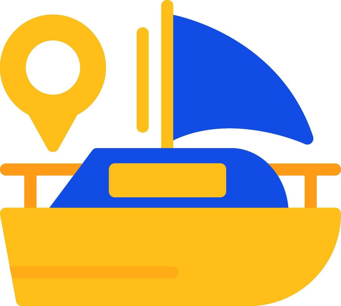 Boat Flat Two Color Icon vector