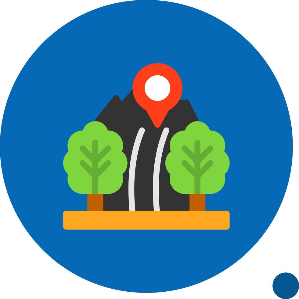 Hiking Trail Flat Shadow Icon vector