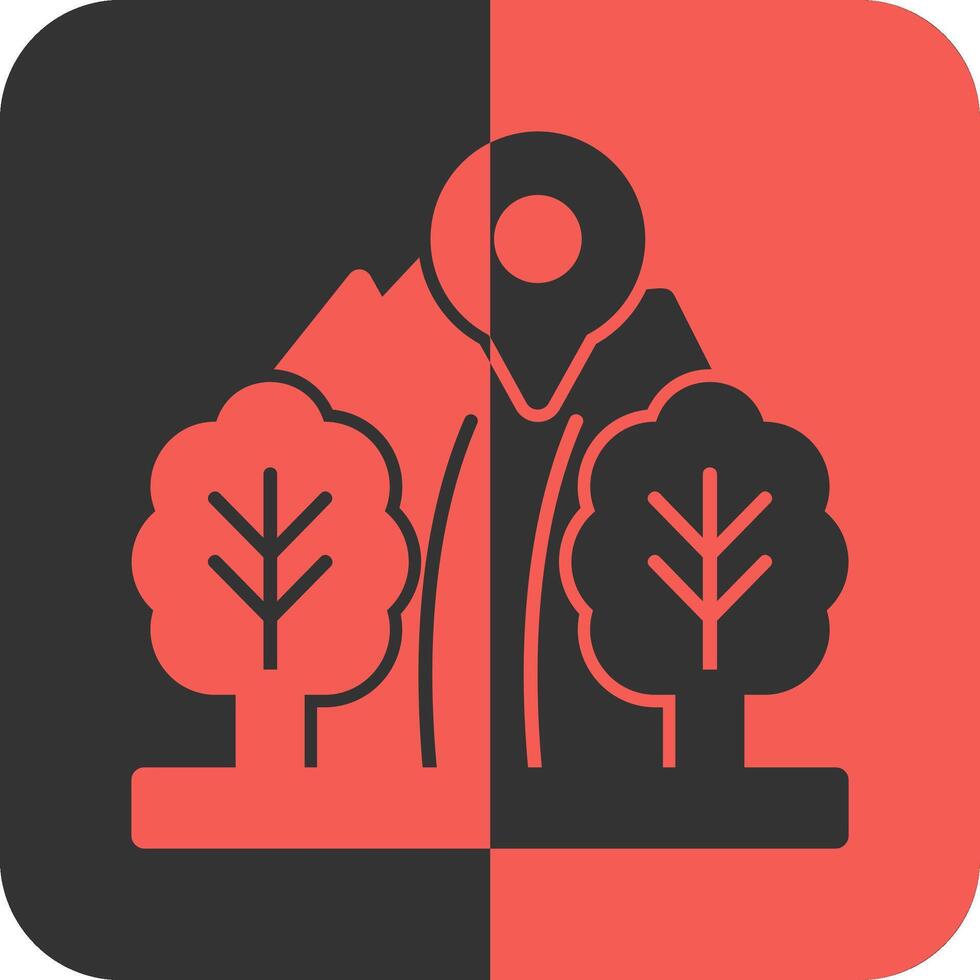 Hiking Trail Red Inverse Icon vector