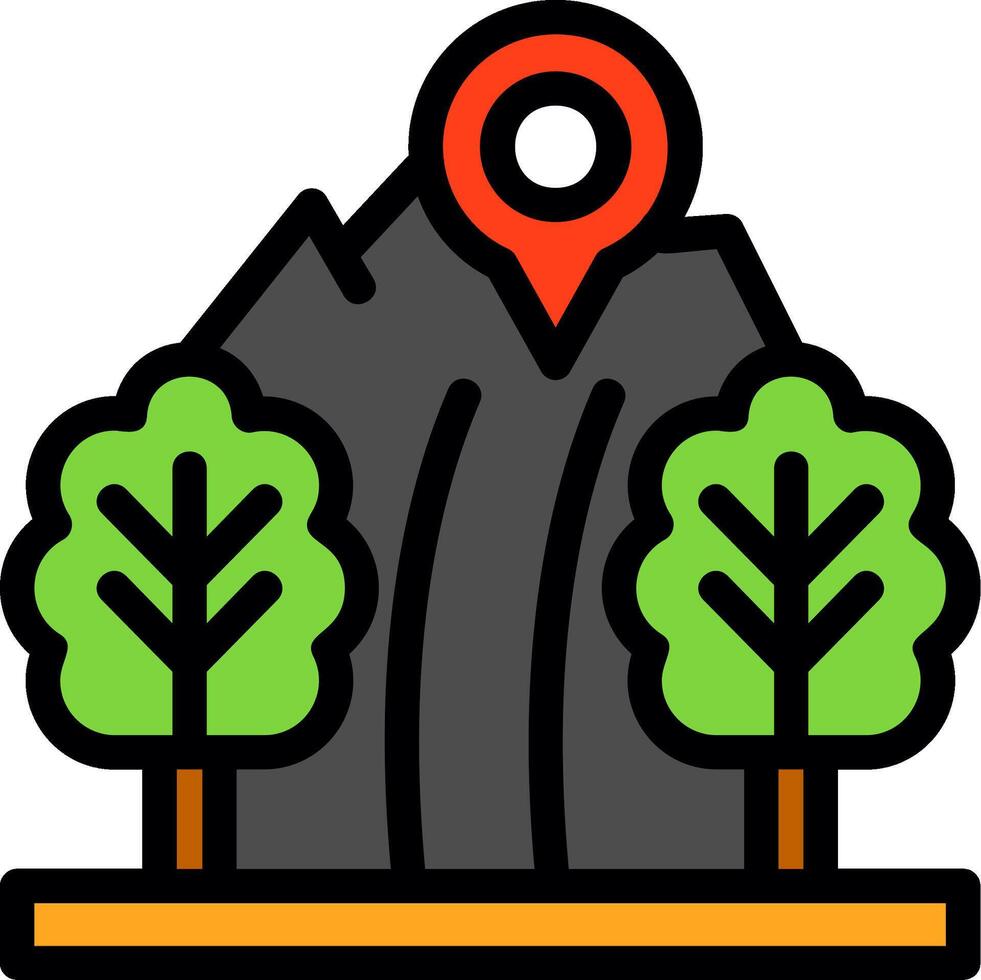 Hiking Trail Line Filled Icon vector