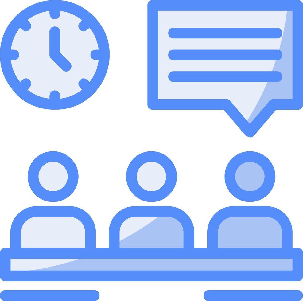 Briefing Line Filled Blue Icon vector