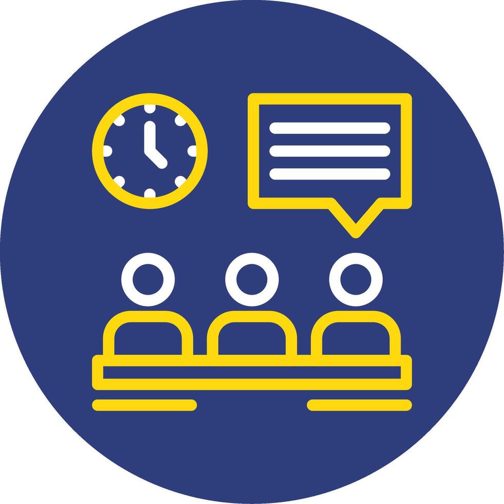 Briefing Dual Line Circle Icon vector
