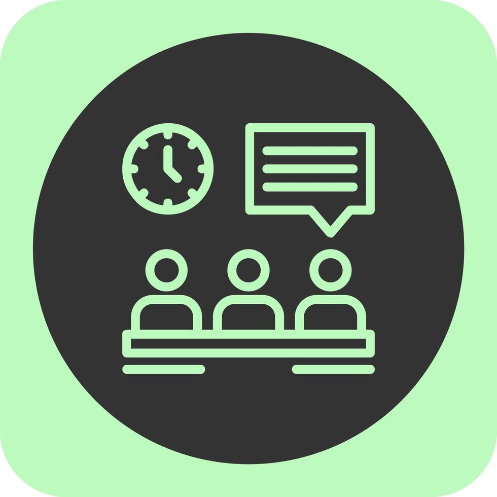 Briefing Linear Round Icon vector