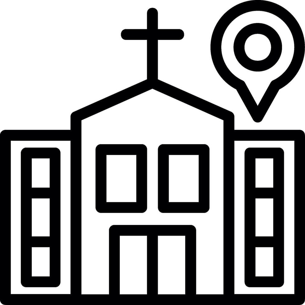 icono de la línea de la iglesia vector