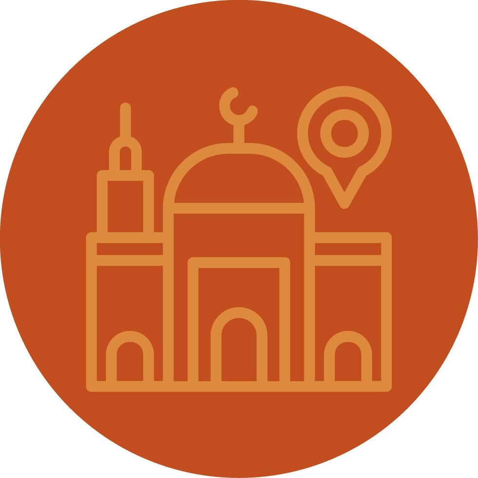 Mosque Line Multi color Icon vector