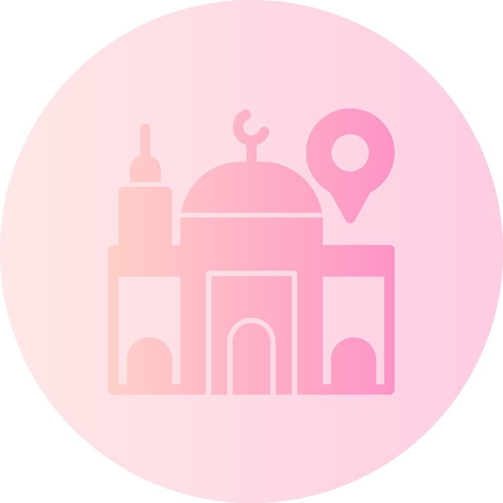 Mosque Gradient Circle Icon vector