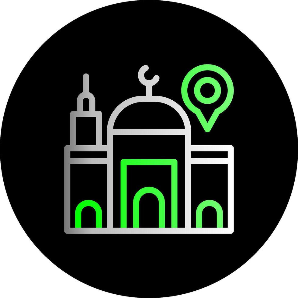 Mosque Dual Gradient Circle Icon vector