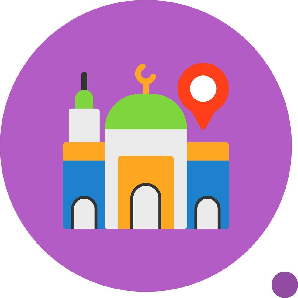 Mosque Flat Shadow Icon vector