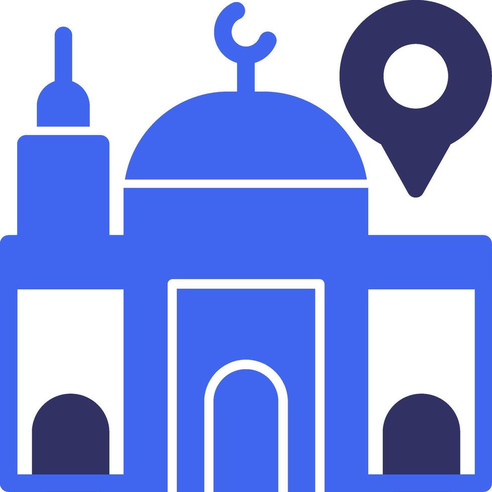 Mosque Solid Two Color Icon vector