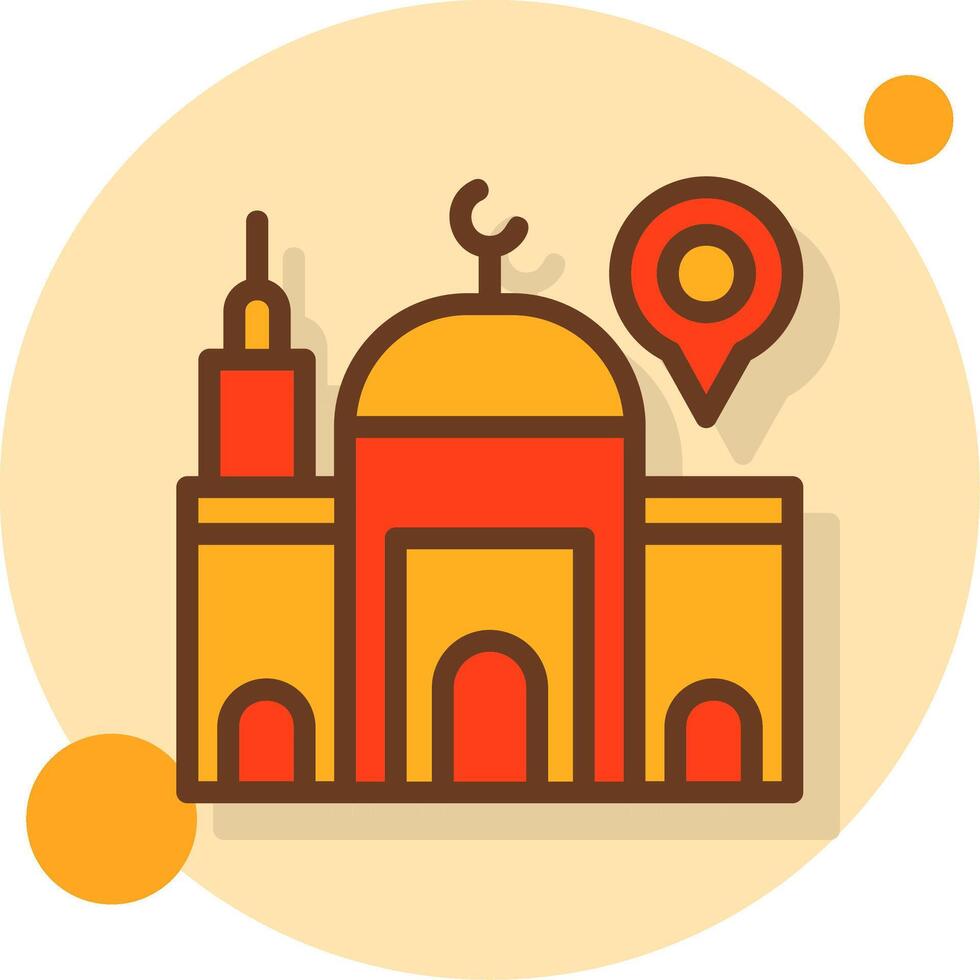 Mosque Filled Shadow Circle Icon vector